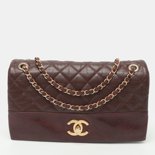 Chanel Soft Elegance Jumbo Burgundy Quilted Leather Flap Bag