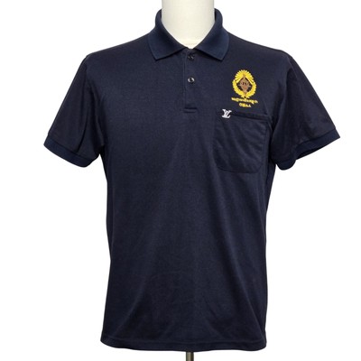 Louis Vuitton Polo Shirt Mens XL Navy Blue CLV-DTA Mine Action Embroidered Logo