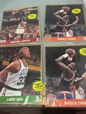 1990 Michael Jordan  Larry Bird, Patrick Ewing NBA Hoops Action Photo Card