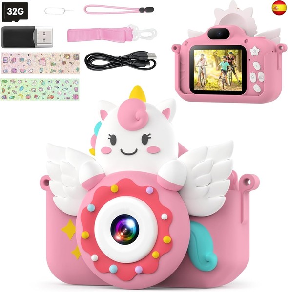 Camara Fotos Infantil,1080P HD Selfie Video Cámara de Fotos para
