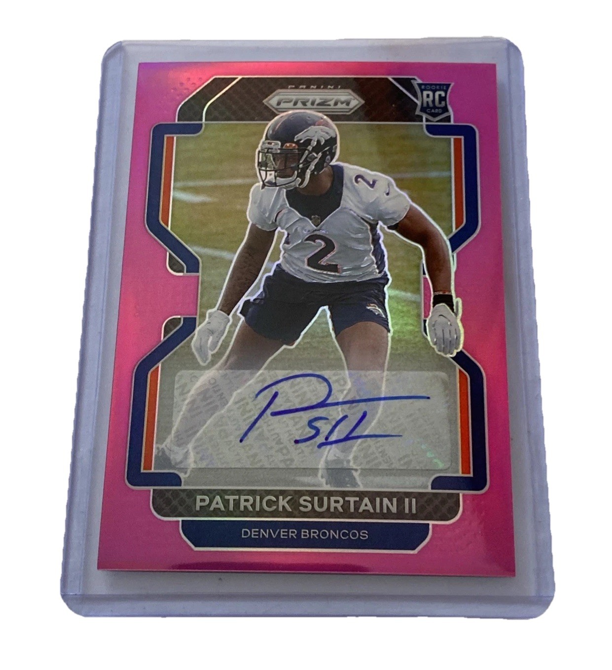 Patrick Surtain II 2021 Panini Prizm Auto RC 374 Prizm Pink Broncos DPOY Rookie
