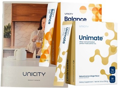 Unicity Balance Orange and Unimate lemon Ginger with Catalog