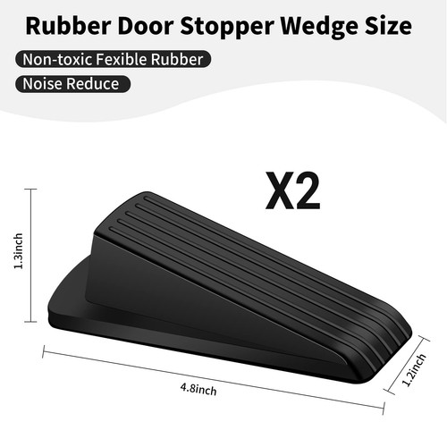 Door Stoppers, 2 Pack Premium Rubber Door Stoppers for Bottom of Door Securit... - Picture 2 of 6