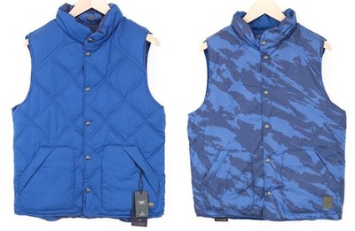 SCOTCH & SODA Ams Couture Men Jacket M Blue Padded Patterned Reversible Gilet *