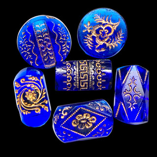 Extraordinary Collection of Victorian Era Cobalt Blue Glass Buttons