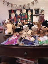 Ty Beanie Babies Dogs Lot Of 12  3 Happy Meal Teenie Dogs-Various Breeds