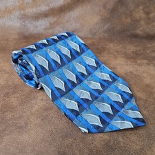 Basic Elements Men's Neck Tie Navy Blue Silver