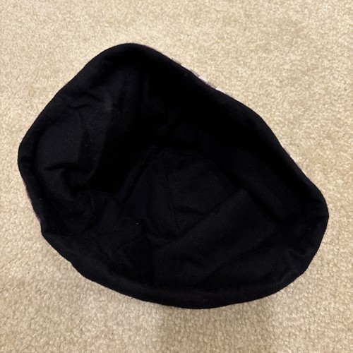 BEAMS Púrpura Negro Cuadros Cuadros Toque Gorro Algodón Talla Única - Imagen 3 de 6