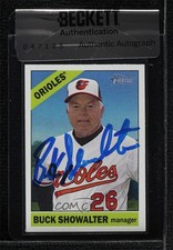BAS 2015 Topps Heritage Buck Showalter #229 Seal of Authenticity Auto 3c7