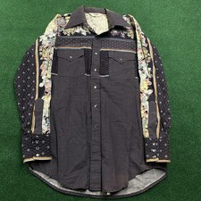 Vintage Lee Shirt Mens L Blue 70S Polka Dots Pearl Snap Floral Western Shirt USA