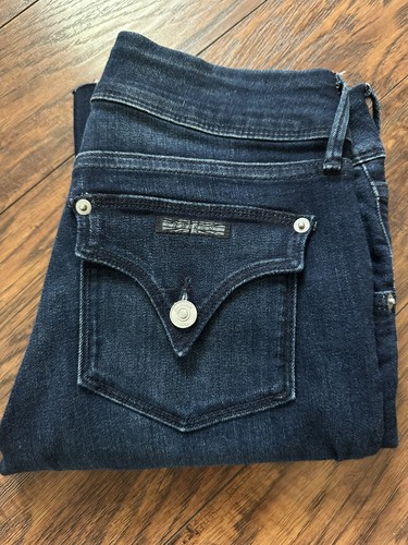 Hudson Jeans Womens Size 26 x 30.5 Dark Denim Wash Beth Baby Boot Stretch READ