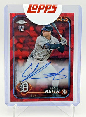 2024 Topps Chrome Update Sapphire Series Colt Keith /5 RED Refractor AUTO RC  