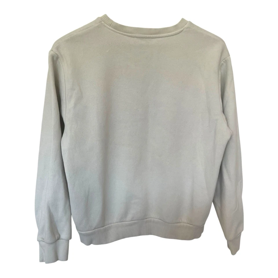 Sudadera Zara Blanca Floral Punto de Cruz Bordada Talla M Abuela Suéter Foto 3 de 4