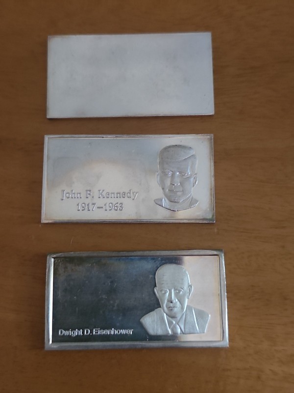 X3 - Vintage 1970s Kennedy Mint  20 Grams .999 pure Silver Bar 60G Total