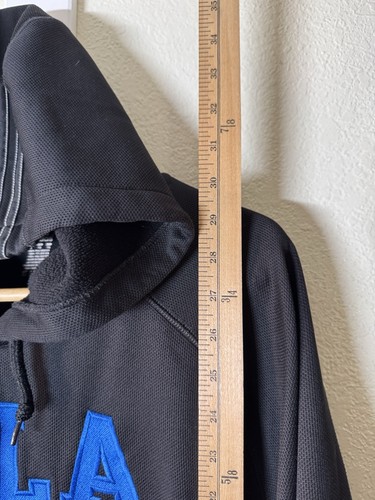 ADIDAS UCLA Bruins Hoodie Mens XL Team Issued Football Black Front Pocket - Picture 5 of 5