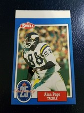 Alan Page Vikings NFL 1988 Swell Football Greats HOF White Strip Oddball