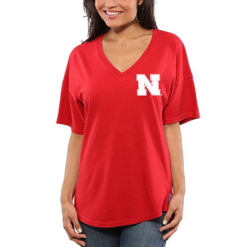 Camiseta de gran tamaño para mujer Scarlet Nebraska Huskers Spirit - Imagen 3 de 5