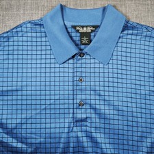 Brooks Brothers Country Club Polo Shirt Men’s Large Blue Graph Sport Performance