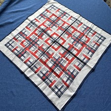 Vintage Italian Geometric Patterned Scarf 26 X 26