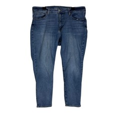 Old Navy OG Straight Jeans Womens 18 Blue Medium Wash High Rise Stretch Denim