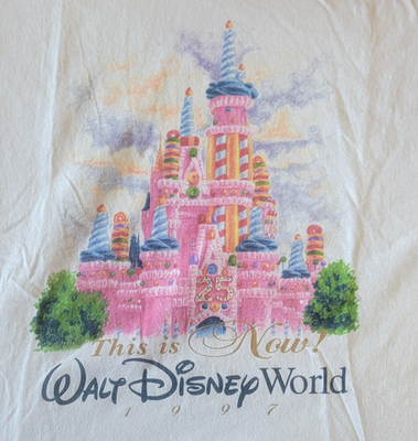Vintage Walt Disney World T-Shirt 1997 25th Anniversary Cake