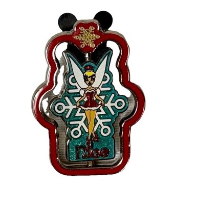DISNEY WDW SANTA TINKER BELL CHRISTMAS NAUGHTY OR NICE SPINNER PIN 2006