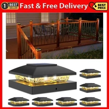VOLISUN 4X4 Solar Post Cap Light 6Pack,Solar Fence - Cap Lights Outdoor Waterpro