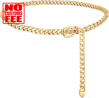 Gold Chain Belt for Women Adjustable Waist Belt Fashion Metal Dress Belts for Je