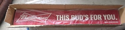 NEW 6 X Budweiser (with Crown) Red Beer Rubber Bar Rail Drip Spill Mats Man Cave