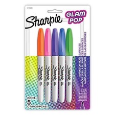 Sharpie Glam Pop Permanent Marker Fine Point 5/Pk Ast Colors Arts Office School