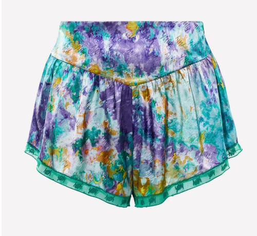 Yitty Women's Sattin Pretty Flowy Short Deep Sea Watercolor Size M NWT Satin