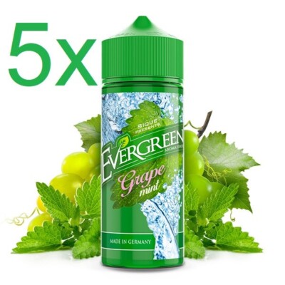 5 x Evergreen Aroma Grape Mint je 8 ml (40ml) für 600ml E-Liquid