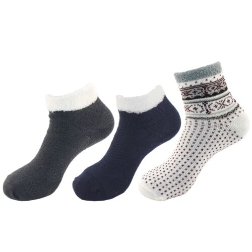 Double Layer Thick Soft Warm Fuzzy Home Cabin Crew Ankle Socks, 3 or 4 Pairs - Picture 10 of 23