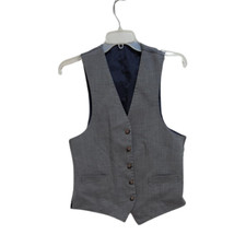 Men  s Gray Dress Vest Formal Slim Fit Waistcoat Suit Jacket Adjustable Back