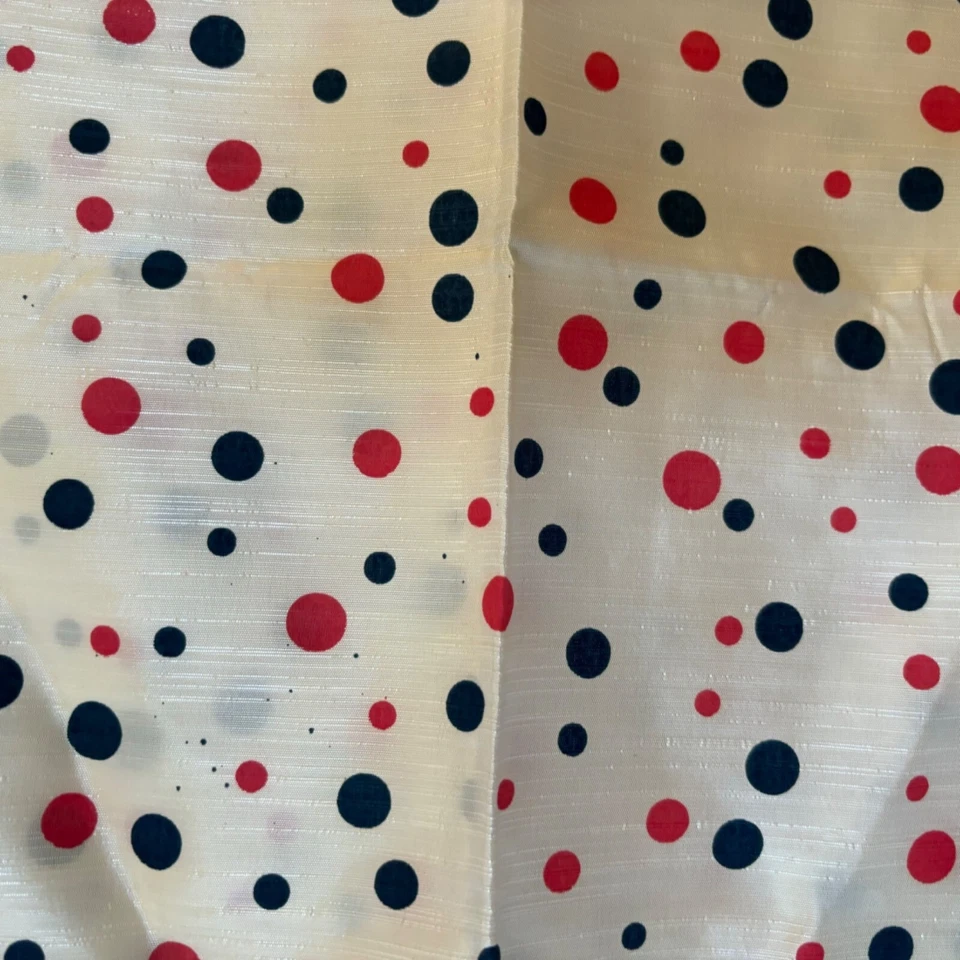 Vintage Shiny Polka Dot Fabric Pink Blue Dots Acetate Sheer Material - Image 3 of 4