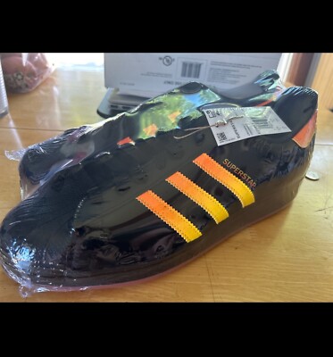Size 13 - Adidas Superstar Black Beam Yellow Gradient