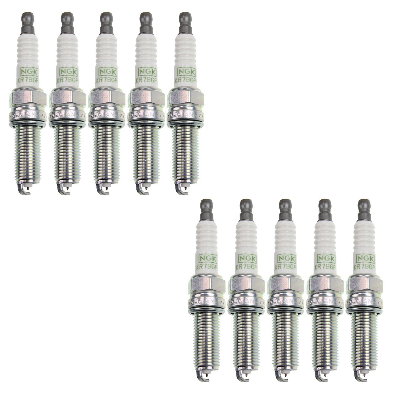 NGK Laser Platinum Spark Plug Set (10 Pieces) 97417 For Audi R8 5.2 V10 18-20