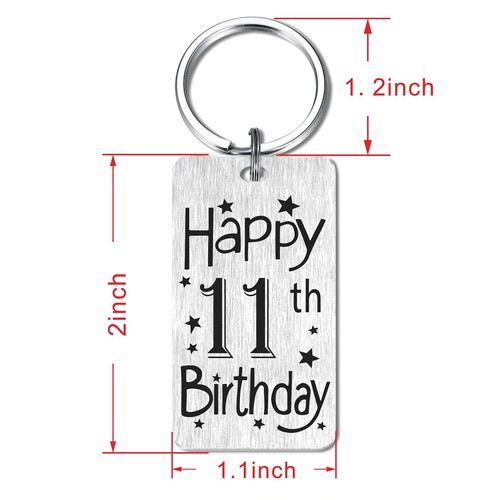 11th Birthday Gifts for Girls Boys Happy 11 Year Old Birthday Keychain 11 Yr ... - Picture 2 of 6