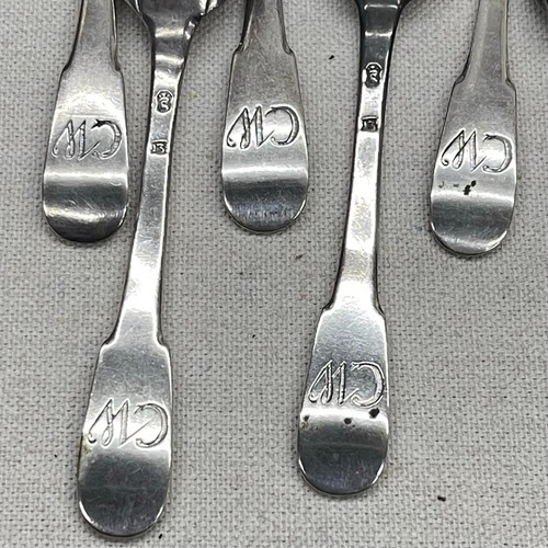 Antique Lot of 9 Monogrammed CW Silver Teaspoons .800 Silver J. Schott Style - Picture 17 of 22