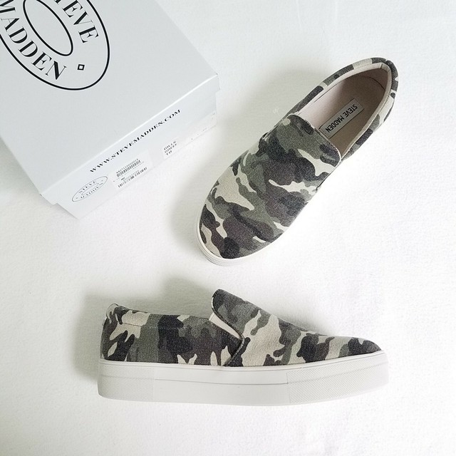 steve madden slip on sneakers camo