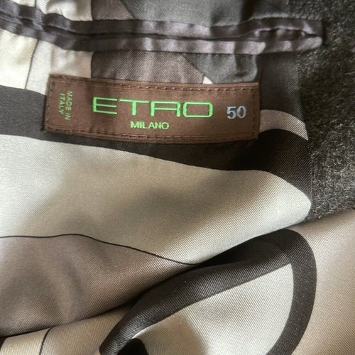 Etro Men’s Wool Trench Coat in Dark Grey Size IT 50 R - Picture 10 of 14