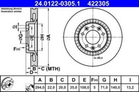 2X ATE 24.0122-0305.1 Bremsscheibe FüR CitroËN Opel Peugeot Toyota
