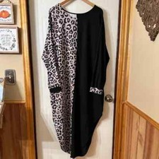 Plus Size NWOT Adorable, Soft, Long Sleeve 1/2 Print Dress Size 3X A33