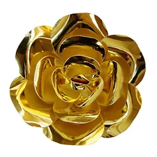 Mega Crafts - 16" Handmade Paper Pedal Flower - Metallic Gold, 1PC