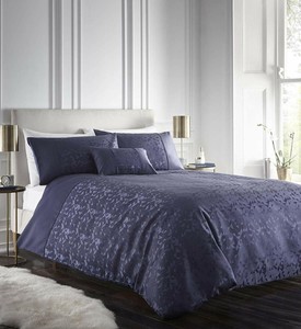 King Size Duvet Cover Set Lucien Navy Geometric Triangle Luxury