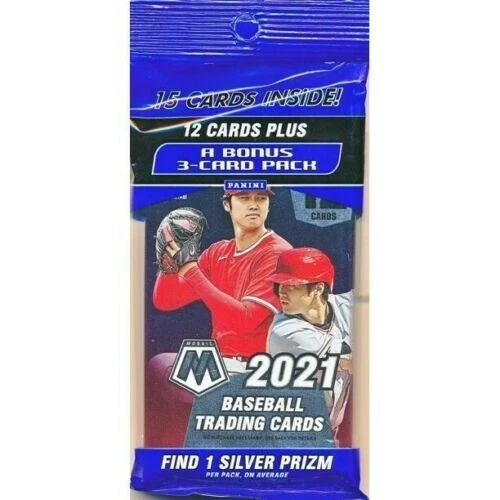 2021 Panini Mosaic Baseball Cello Fat 15 Card Value Pack Factory Sealed