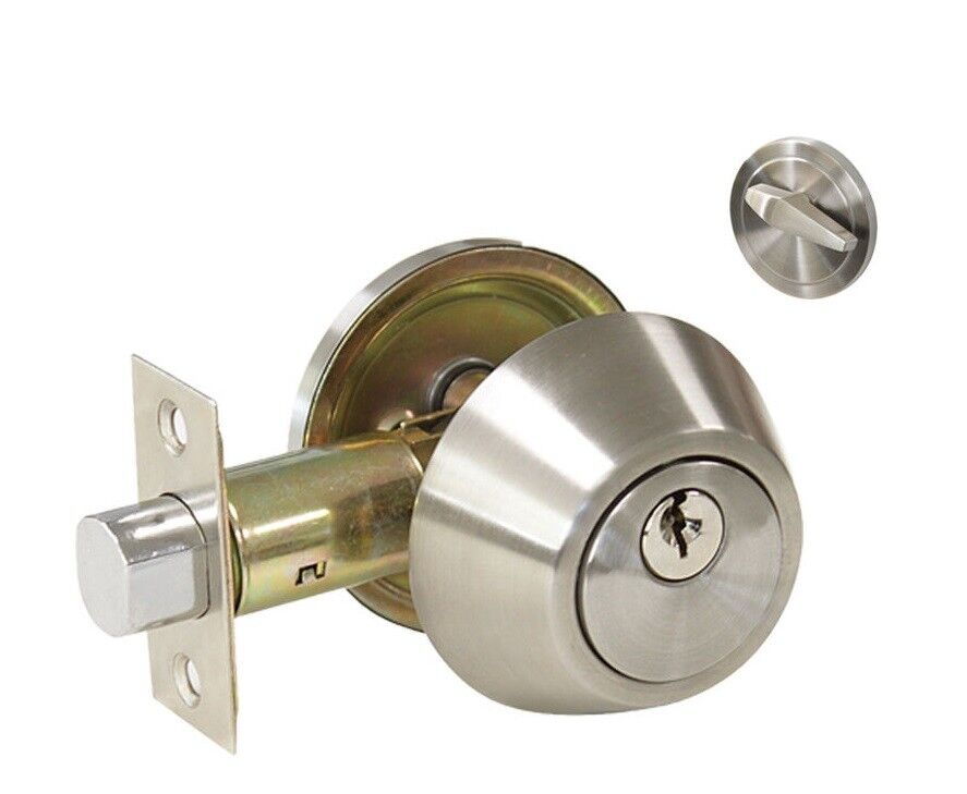 Silver Cylinder Deadbolt Door Lock Entry Security Handle Seattle low-pricing Mall Home Se