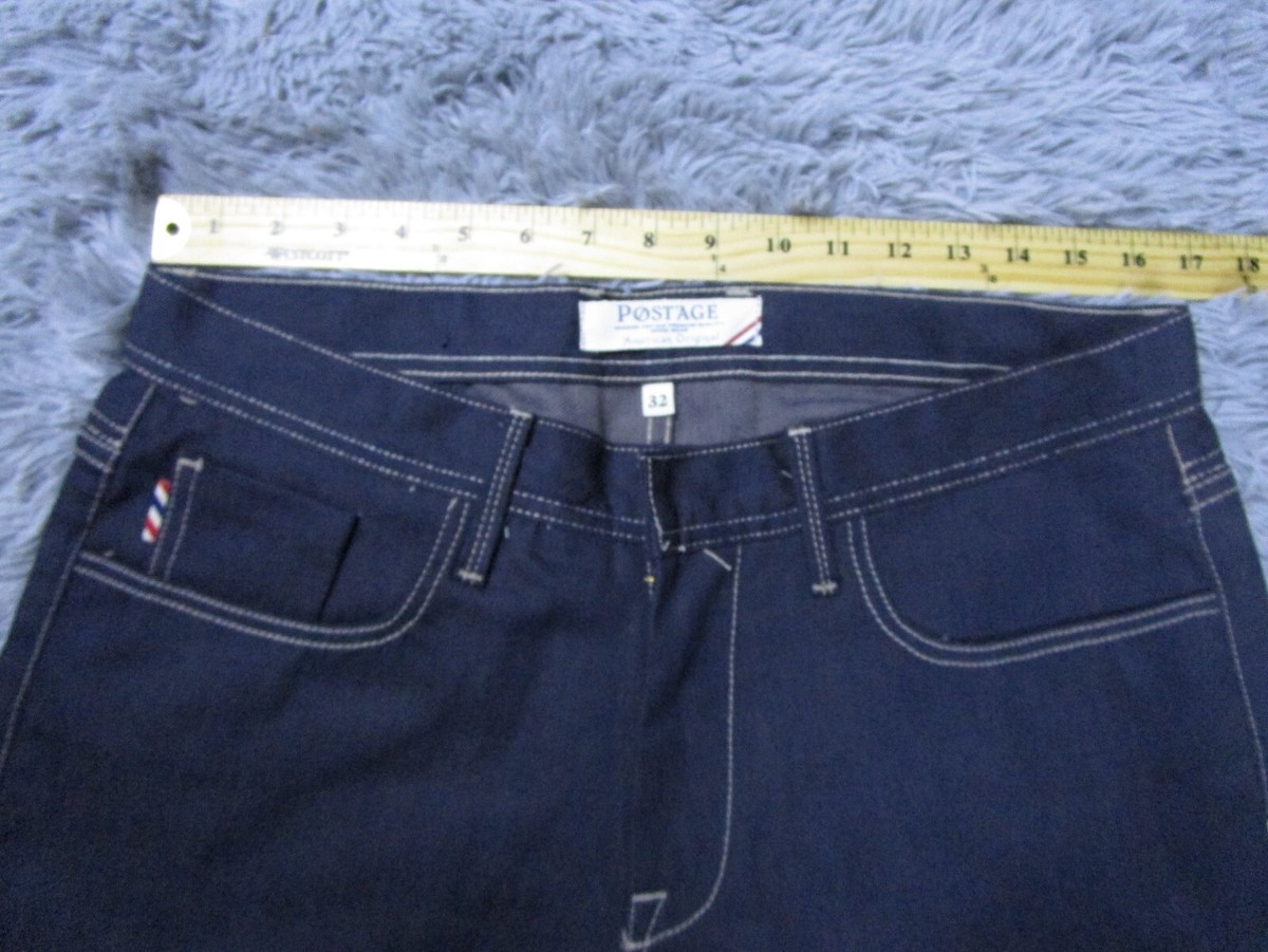 Postage Jeans Mens 32x34 Blue Dark Wash Slim Premium Denim