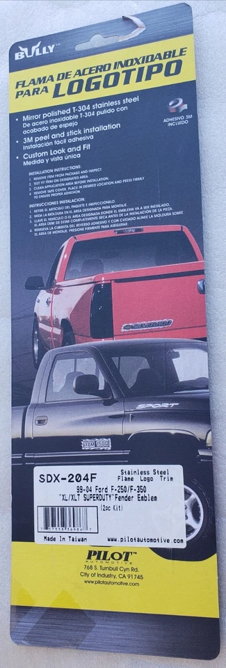 ACERO INOXIDABLE LLAMA LOGO MOLDURA FORD F-250 SUPERDUTY 99-04. Foto 3 de 4