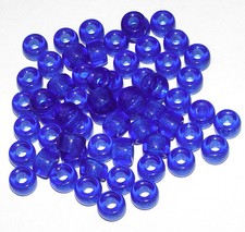 100 Sapphire color Czechoslovakian Glass 9x6mm Crow Pony Beads